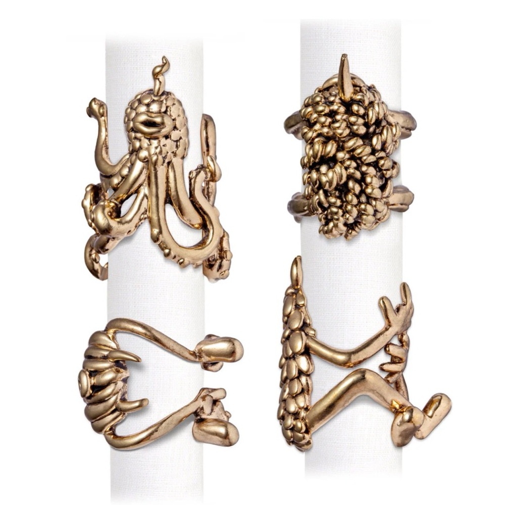 L'Objet The Haas Brothers Gold Sea Creature Ring Set